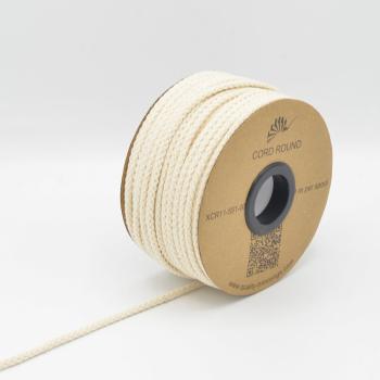 Preview: Kordel rund 6 mm Uni in Altweiß